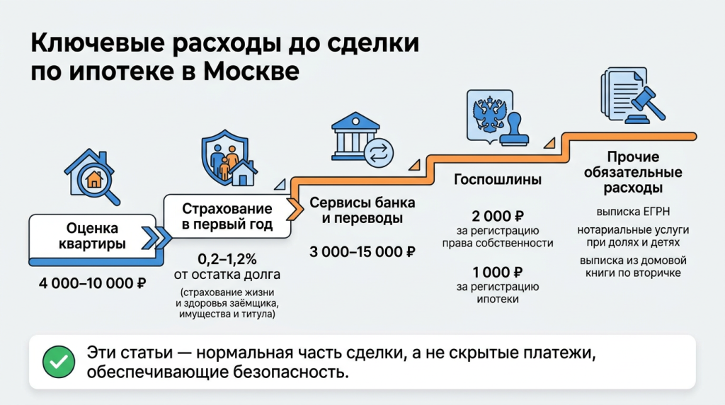 Ключевые расходы до сделки по ипотеке